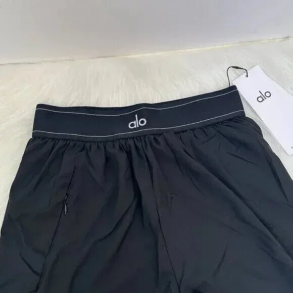Alo Black Double Layer SportsShorts Women's Size S
